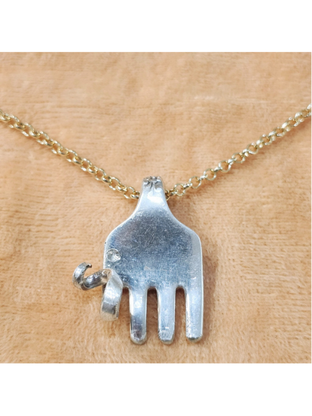 Elephant Fork Pendant Necklace